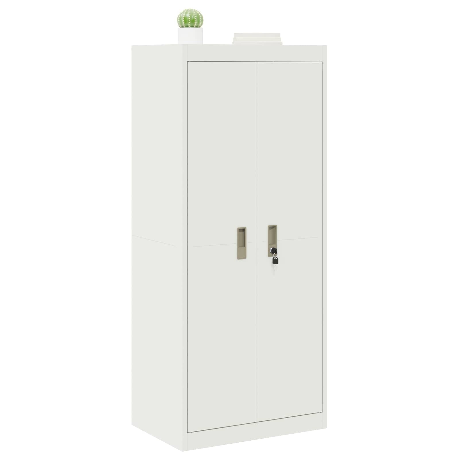 Générique Armoire de Rangement Blanc 60 x 40 x 140 cm Acier,Meubles,Armoires & Meubles de Rangement,Classeur à tiroirs,891741