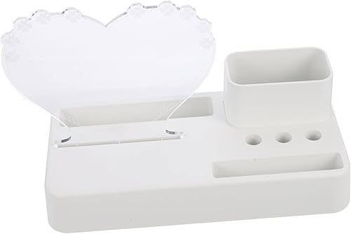 Miniatura 2 de COHEALI 2pcs Memo Erase Cup Pencil Classroom Transparent Message Shape Stand School with Acrylic Desktop Heart Supplies Whiteboard for Note Gifts