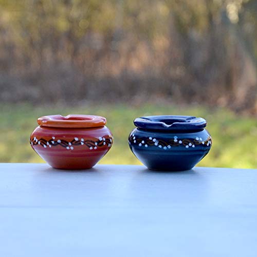 Lot de 2 mini cendriers Tatoué Orange et Tatoué Bleu nuit Cover