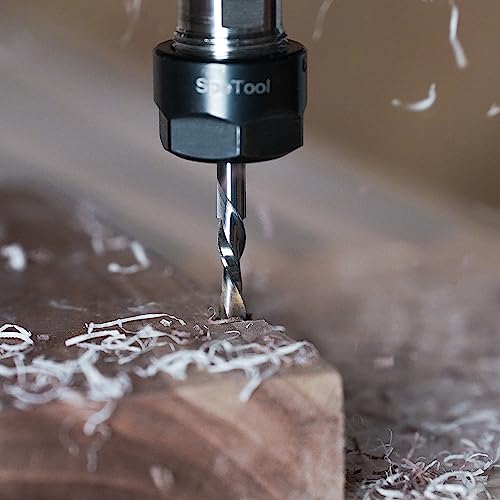 SpeTool 2 Stück Spiralnutfräser 8mm Schaft Upcut 32mm Schnittlänge Nutfräser Nutfräser Holzfräser Spiralfräser VHM Schaftfräser 2 Flöten Router Bit Langlochfräser Holz CNC Fräser für Oberfräse