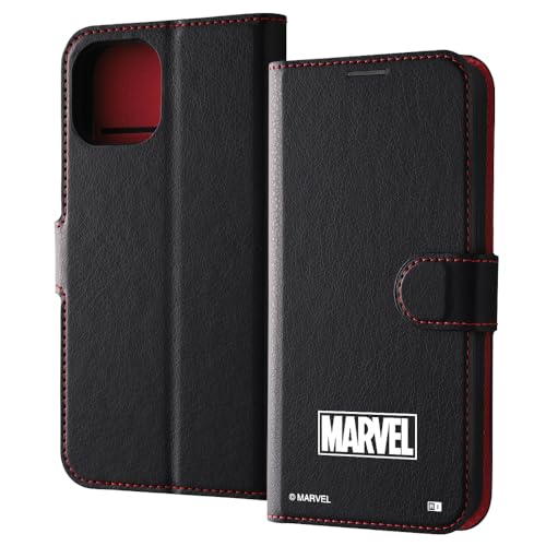 iPhone15 ケース 手帳型 マーベル キャラクター ロゴ