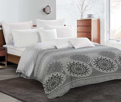 HOMEYA - Edredón Estampado de Fibra para Cama Individual, 160 x 220cm, Tejido Suave y 100% Poliéster