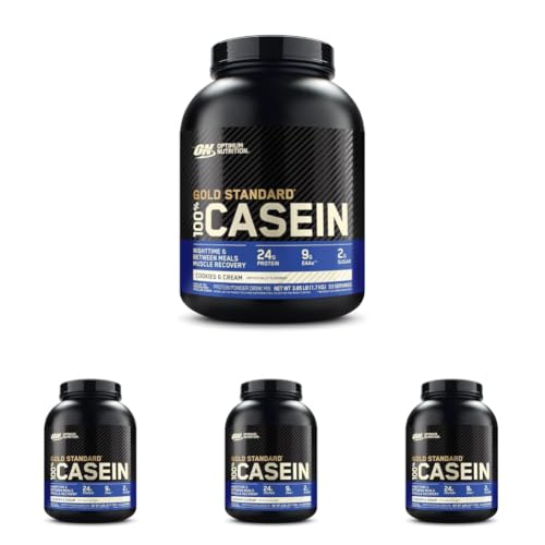 Image of Optimum Nutrition Gold Standard 100% Micellar Casein Protein Powder, Slow Digesting, Helps Keep You Full, Overnight Muscle Recovery, Cookies and Cream, 4 Pound (Packaging May Vary) (Pack of 4)