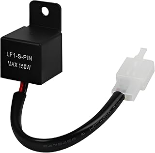 2-Pin LED Flasher Relay, 12 V Electric Relay with Terminals, Fix Motorcycle Turn Signal Bulbs Hyper Flash, 2 Pin Adjustable Flasher Relay with Connectors for Bike Motorcycles Scooter