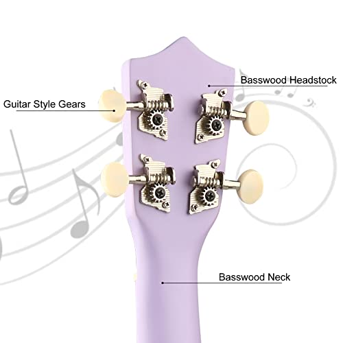 lxs soprano ukulele kids ukulele for beginners - 2134 small guitar ukulele with gig bag standby string picks and primary tutorial purple