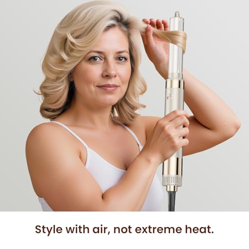 Image of MESCOMB 5 in 1 Hot Air Styler, Hair Dryer Brush Auto-Wrap Curlers