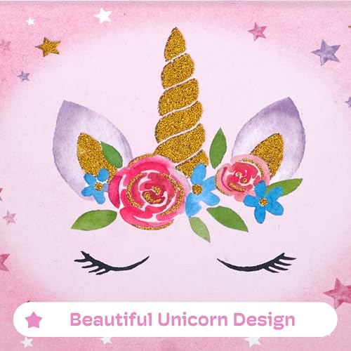 Image of Jewelkeeper Girls Musical Jewelry Box - Durable Pine Fiberboard with Violet Lining - Kids Jewelry Box - The Beautiful Dreamer Tune - Gifts for Girls - Unicorn Jewellery Box - 6x4x3.5in