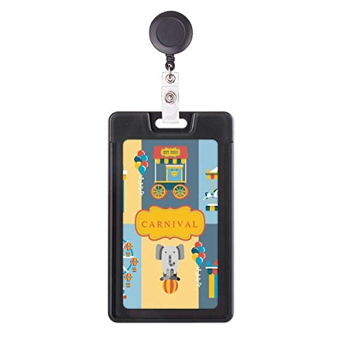 Badge reel et étui de carte motif funny park facilities pour identification