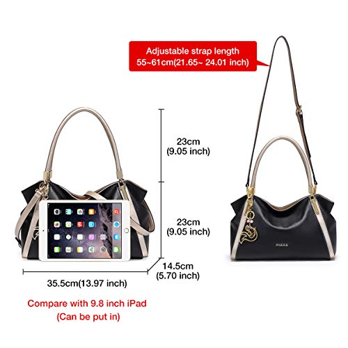 FOXER-Women-Handbag-Leather-Tote-Purse-Shoulder-Bag-Top-Handle-Handbags-Black2