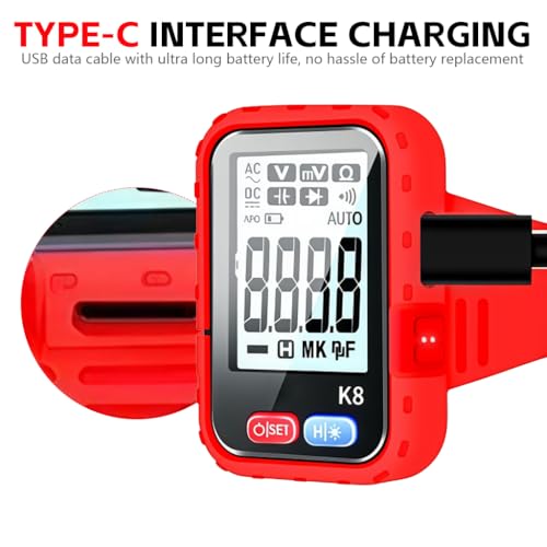 Image of Serplex Wrist-Worn Digital Multimeter with 4.3 Inch LCD Display, True RMS, Auto-Ranging, AC /DC Voltage Current Resistance Continuity Diode Capacitance Frequency Measurement for Electricians and DIY