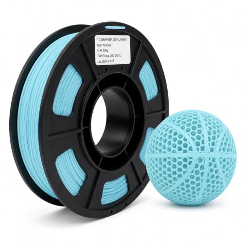 FILAZOO PEBA Filament 1.75mm 90A Flexible 3D Printer Filament Blue 250g