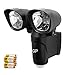 Produktbild GP Safeguard RF4 - drahtlose, batteriebetriebene Sicherheits-Lampe mit Bewegungsmelder und 2 hellen LED-Strahlern, wetterfest nach IP44, schwarz (inkl. Batterien und Installationsmaterial)