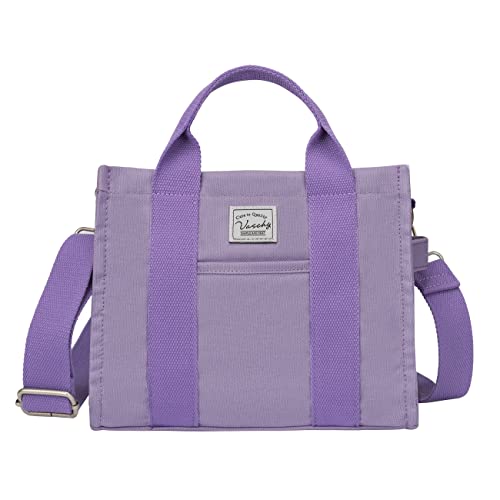 Image of VASCHY Canvas Tote bag, Casual Reusable Work Totes for Women Teachers with Zippers Pockets Crossbody Shoulder Bag Purse