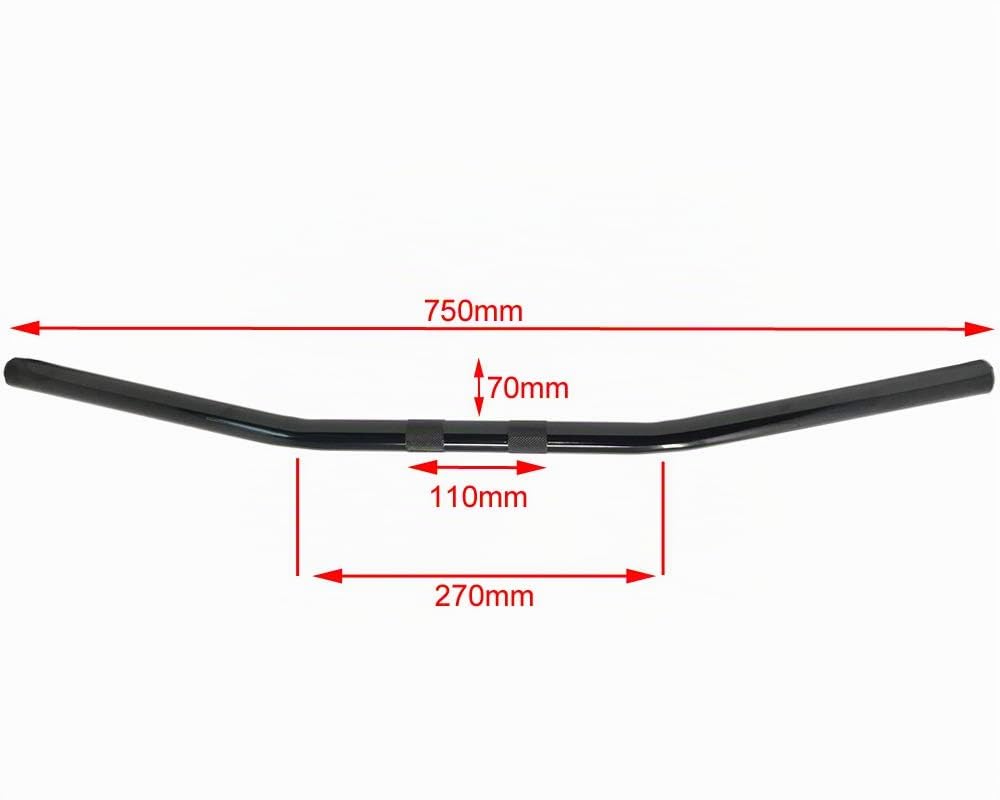 Guidon Moto 25mm pour Roadster Streetfighter Drag Bar | Longueur 75cm adaptable pour Triumph Bonneville Speed Street Twin et compatible avec Harley Davidson Sportster (certaines modeles)
