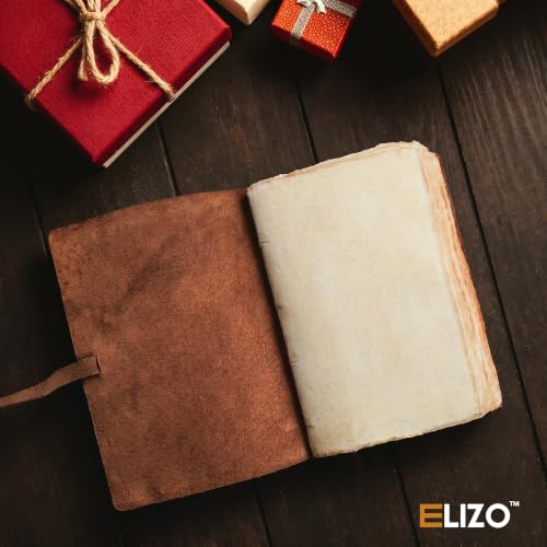 Grimoire fait main en cuir véritable avec fermeture à sangle ELIZO