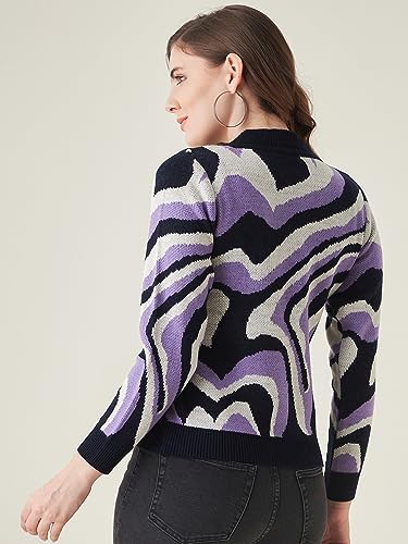 Image of Modeve Animal Print Round Neck Casual Women Sweater||Winterwear||