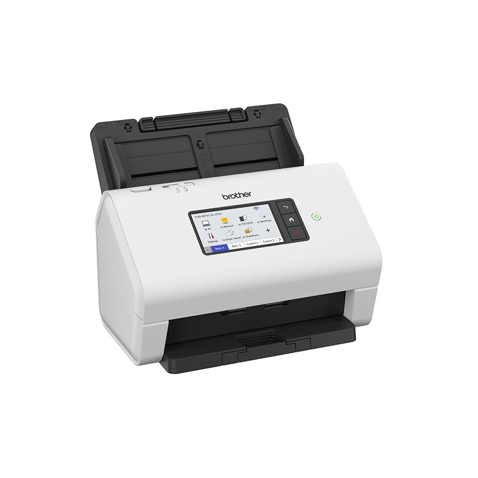 Brother ADS-4900W Escáner Inalámbrico de Documentos - WiFi, ADF de 100 hojas, USB 3.0, Pantalla táctil de 10,9 cm