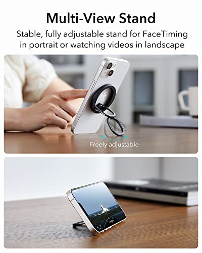 Esr Magsafe Ring Holder (Halolock), Magsafe Phone Grip, Magnetic Phone Ring Holder, Magnetic Phone Grip With Adjustable Stand, Magsafe Accessories For Iphone 14/13/12 Series, Black #TOP3
