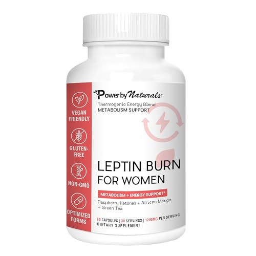 Power By Naturals LeptinBurn for Women – Weight Management Support with Green Coffee Bean, Garcinia & Green Tea Extract – Gluten-Free, Non-GMO, Vegan – 60 Capsules (1-Month Supply)