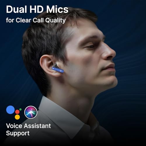 Image of pTron Bassbuds Blaze in-Ear TWS Earbuds w / 13mm Drivers, 50Hrs Playtime, AI-ENC Clear Calls, Bluetooth V5.4 Wireless Headphones, Touch Control, Voice Assistant, Type C Charging & IPX5 (Berry)