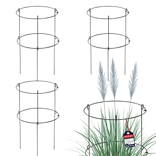 KADAX Soporte de jardín de acero con recubrimiento en polvo, sujeta macetas, soporte para plantas, soporte para flores, jardín, balcón, soporte para plantas (juego x 3: altura: 90 cm)