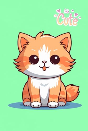 Cute Cat Notebook – Adorable Premium Journal (6x9”) | Hardcover with 240 Lined Pages | Aesthetic Green Diary with a Cat - for Writing, Drawing & Notes ... | Cute Pastel Stationery for Girls & Women image 2
