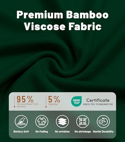 Image of NACHILA Nightgowns for Women-Viscose Made from Bamboo, V Neck Sleepshirts Short Sleeve Sleepwear Cool Nightshirt