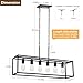 Boncoo 6 Light Black Chandeliers for Dining Room, Adjustable Height Linear Chandelier Kitchen Light Fixture, Modern Farmhouse Chandelier Rectangle Island Light for Kitchen Hanging Light Fixtures