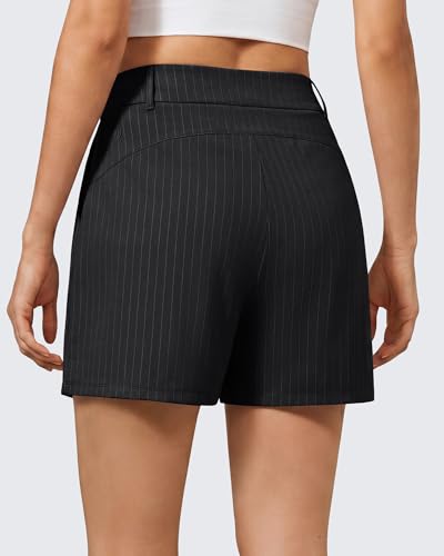 Image of G4Free EverGoing Dressy Casual Shorts for Women 4 inch High Waisted Summer Lounge Pleated Shorts with Pockets