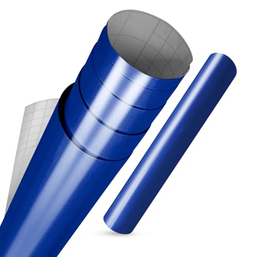 vgoltd Furniture Stickers Gloss Self Adhesive Vinyl Wrap Sticky Contact Paper Roll for Kitchen Countertop Cupboard Cabinets Wardrobe & Tabletops (King Blue, 30 x 100 cm)