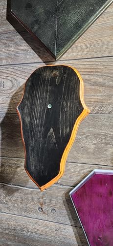 European Deer Skull Mount Plaque Shield Cut Midnight Orange Edge
