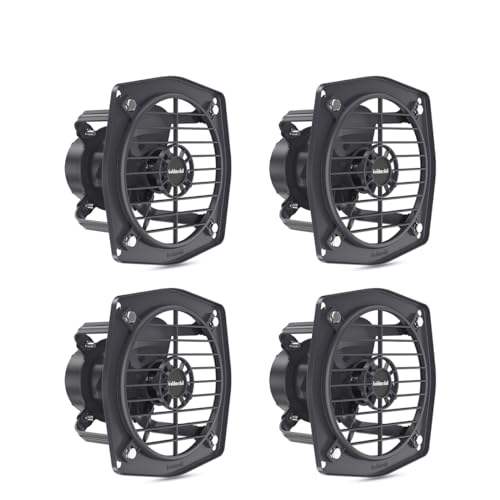 Image of Goldmedal Rapido 225mm Exhaust Fan |Strong Air Suction | 2050 RPM | High Air Delivery Exhaust fan | Suitable for Kitchen, Bathroom and Office | (Cutout Size: O225 mm)- Grey (Pack of 4)