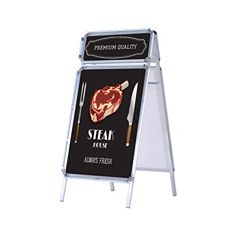 Preisvergleich Produktbild HOMCOM Plakatständer A1 Kundenstopper Werbeaufsteller Gehwegaufsteller