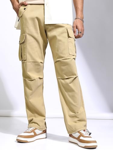 Image of Highlander Men's Utility Pocket Cargo Trousers |Parachute Cargo Trousers |Durable & Functional | Outdoor Ready | Trouser for Men | Men Trousers