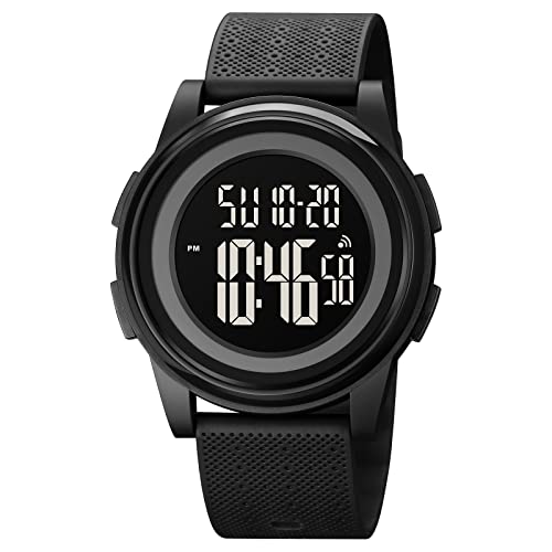 Forrader Montre de Sport numérique pour Homme et Femme, étanche 5 ATM, Compte à rebours Double Temps, chronomètre LED, Mode d'alarme, Montres-Bracelets pour garçons et Filles Cover
