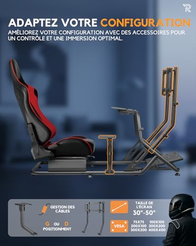 Siège de simulation racing Ranqer en simili-cuir anti-rayures - 7