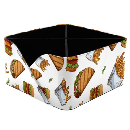 Organiseur de bureau hamburger et frites à 4 compartiments pour stylos