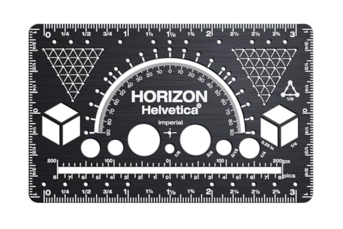 Horizon Helvetica (ブラック) 定規 スケール コンパス 分度器 ステンレス 便利グッズ マルチツール