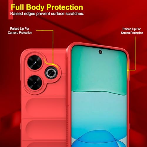 Image of Zapcase Back Case Cover for Mi Redmi 13 5G | Compatible for Mi Redmi 13 5G Back Cover | Liquid Silicon Magic Case with Camera Protection | Red
