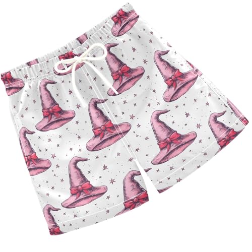 Pigsaly Boys Swim Trunks Hand Drawn Witch Hat Bow Glitter Boys Board Shorts Swimsuit Swimwear Summer Bathing Suit 2T Multicolor