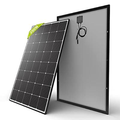Newpowa 250W Solar Panel Monocrystalline for 12V 24V Norminal System with High-Efficiency Voltage Boost 15V Cells Works Best with MPPT Controller Charger Off-Grid for RV Marine Boat 250 Watts