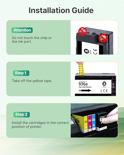 Image of 936 936xl 9125e ink cartridges Combo Pack for HP 936XL 936e Replacement