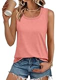 41QG1ciy4ZL. SL160 AUTOMET Womens Loose Fit Casual Flowy Tank Tops Square Neck Trendy Sleeveless Summer Tops Clothes Outfits 2025 Coral XL