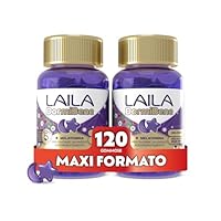 Laila DormiBene Integratore alimentare per il sonno a base di Herbal 5 Complex e Melatonina per favorire un rapido addormentamento. Confezione da 120 pastiglie gommose. Senza zuccheri