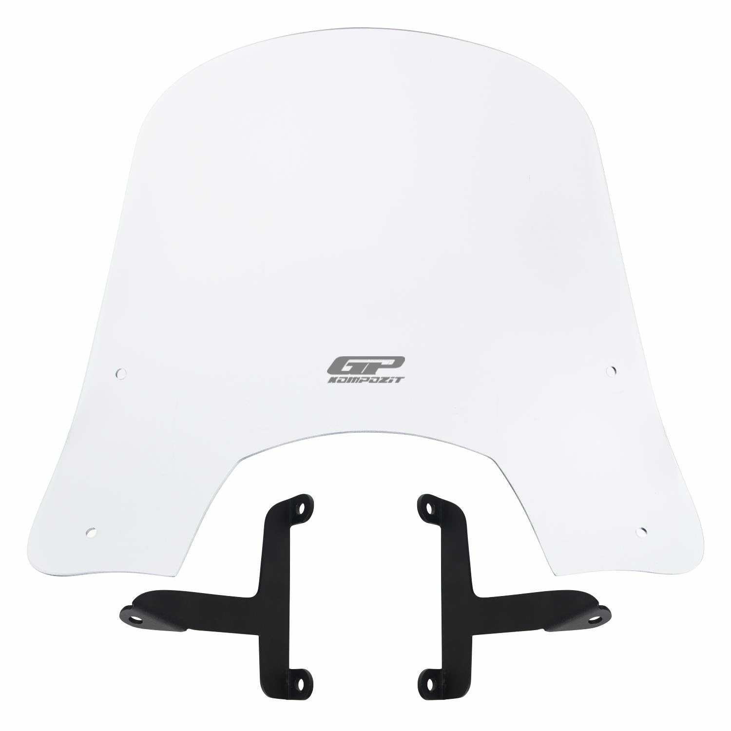 GP Kompozit Evrensel Scooter için Kısa Ön Cam Cam Şeffaf 42 cm