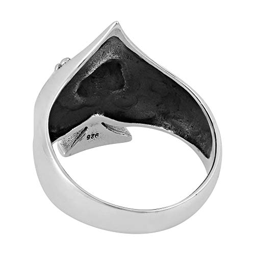 AeraVida Unique Skull in Spade Poker .925 Sterling Silver Ring4