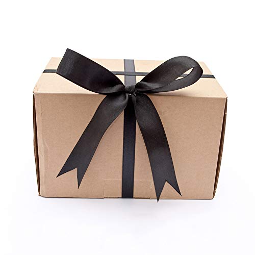 Image of Solid Color Double Faced Black Satin Ribbon 1 /4 inch X 50 Yards, Ribbons Perfect for Crafts, Wedding Decor, Bow Making, Sewing, Gift Package Wrapping and More