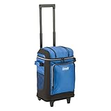 Coleman Chiller Series Insulated Portable Wheeled Soft Cooler, Leak-Proof 42 Can Capacity Cooler with Heavy Duty Wheels and Handle and Ice Retention