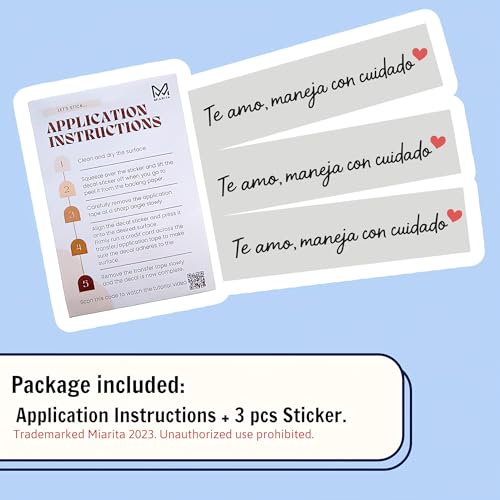 Image of Miarita 3X I Love You Drive Safe Mirror Sticker, Te Amo Maneja Con Cuidado Sticker, Cute Car Stickers for Womens, Car Decals for Women, Rear View Mirror Sticker, Lovely Gifts for Her Him