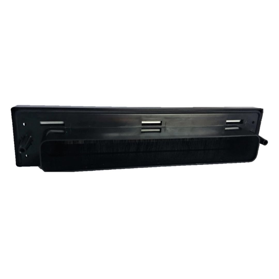 Boîte aux lettres noire de 30,5 cm avec brosses anti-courants d'air, boîte aux lettres en UPVC noir mat avec manche télescopique avec porte de 40 à 80 mm d'épaisseur